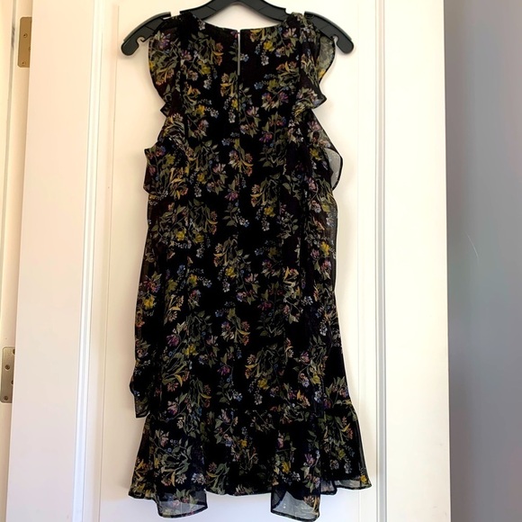 BCBGeneration Black Floral Cold-Shoulder Dress - Picture 1 of 8